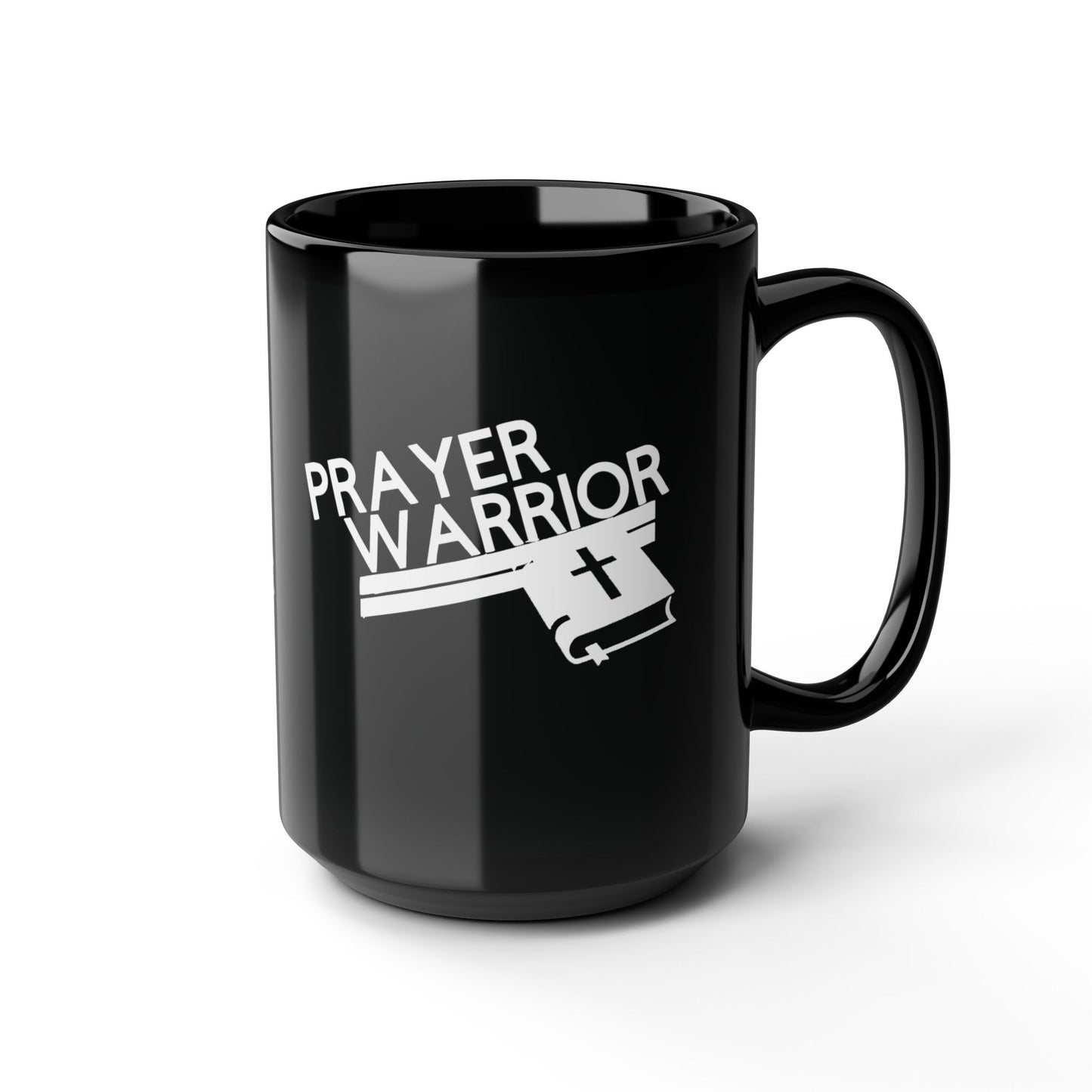 Prayer Warrior Black Mug, 15oz