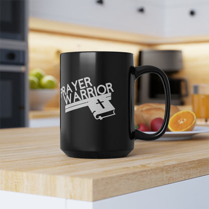 Prayer Warrior Black Mug 15oz